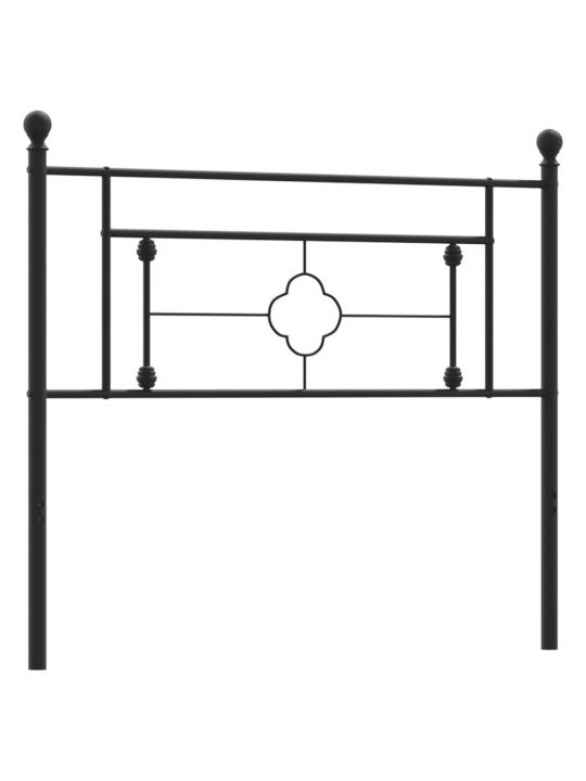 Kovové čelo postele černé 107 cm