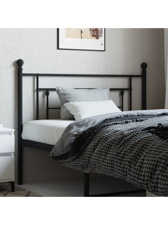 Kovové čelo postele černé 107 cm