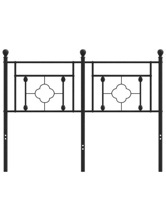 Kovové čelo postele černé 120 cm