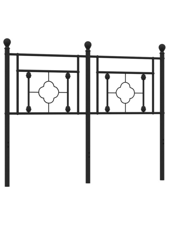 Kovové čelo postele černé 120 cm