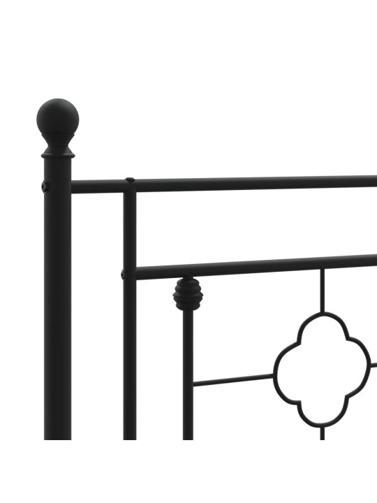 Kovové čelo postele černé 120 cm
