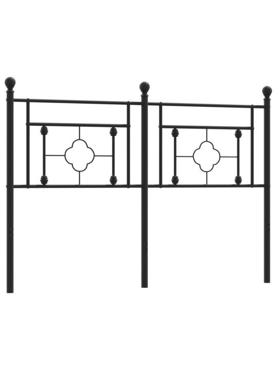 Kovové čelo postele černé 140 cm