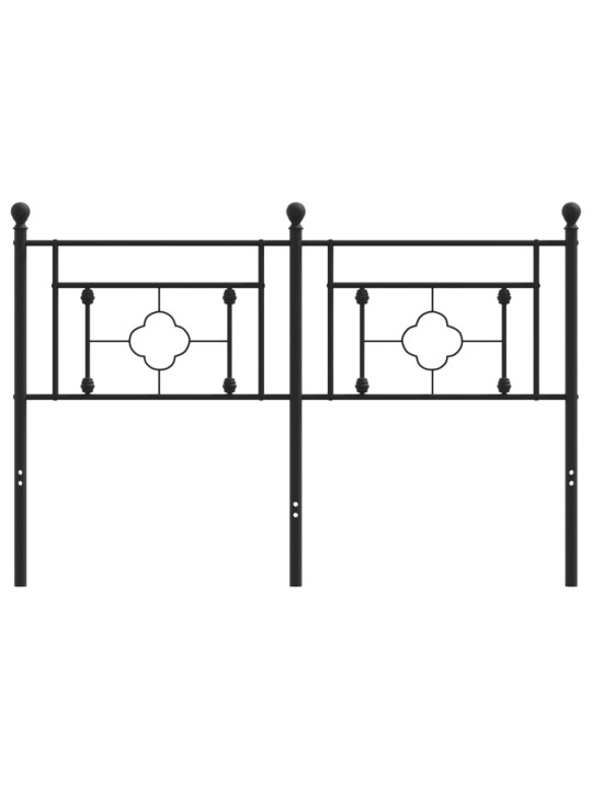 Kovové čelo postele černé 140 cm
