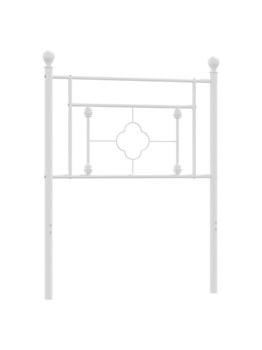 Kovové čelo postele bílé 75 cm
