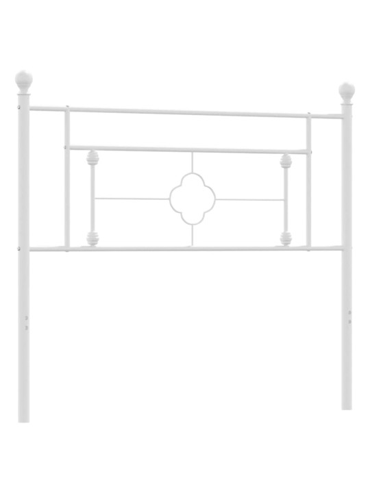 Kovové čelo postele bílé 107 cm