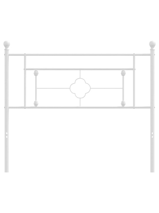 Kovové čelo postele bílé 107 cm