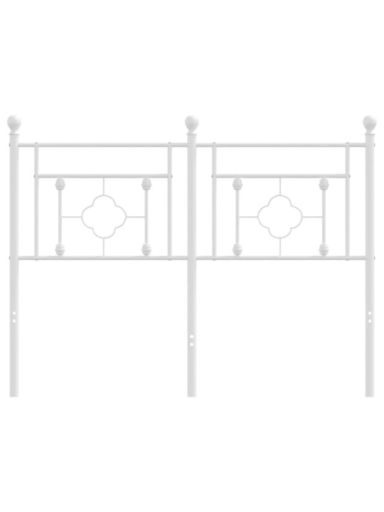 Kovové čelo postele bílé 120 cm