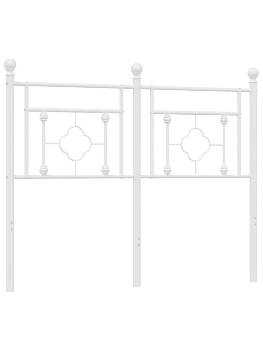 Kovové čelo postele bílé 120 cm