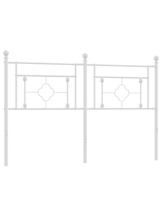 Kovové čelo postele bílé 150 cm