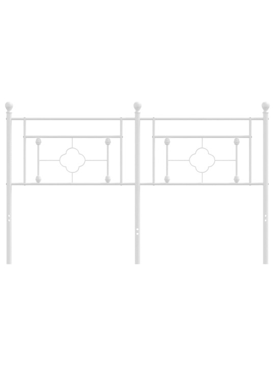 Kovové čelo postele bílé 150 cm