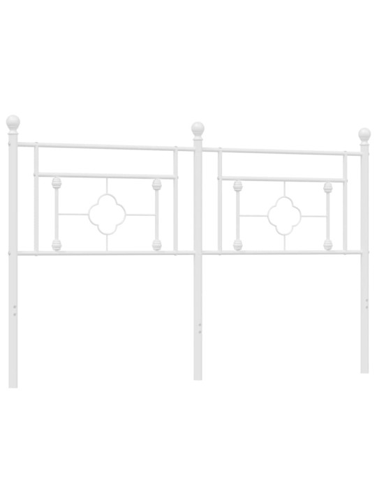 Kovové čelo postele bílé 150 cm