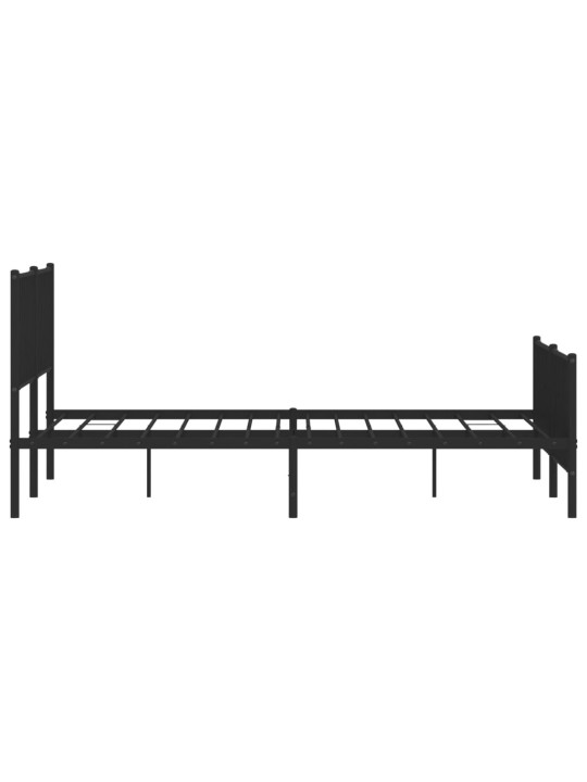 Kovový rám postele bez matrace s nožním čelem černý 180x200 cm