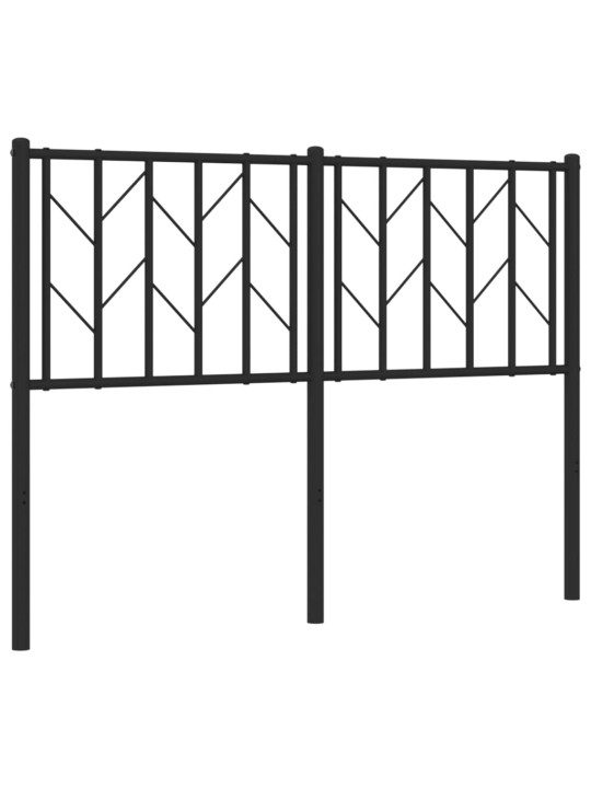 Kovové čelo postele černé 120 cm
