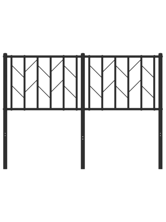 Kovové čelo postele černé 120 cm