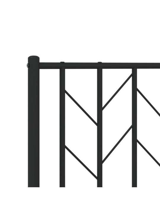 Kovové čelo postele černé 120 cm