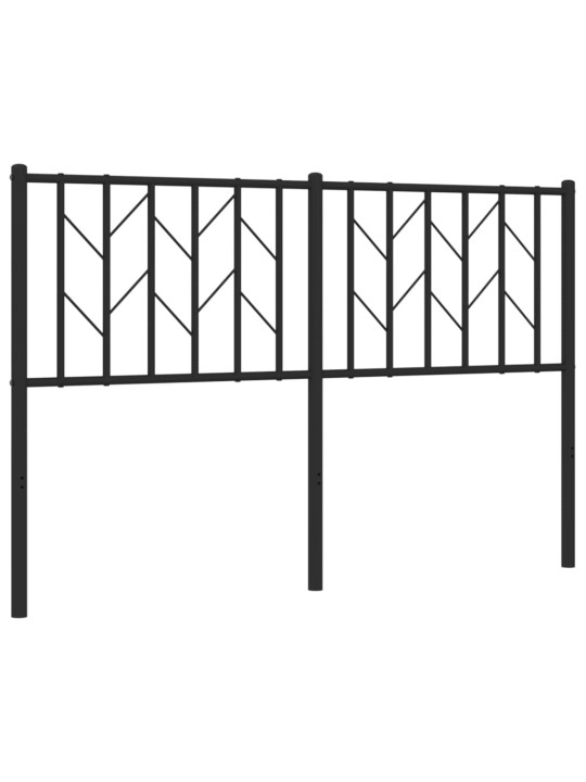 Kovové čelo postele černé 135 cm