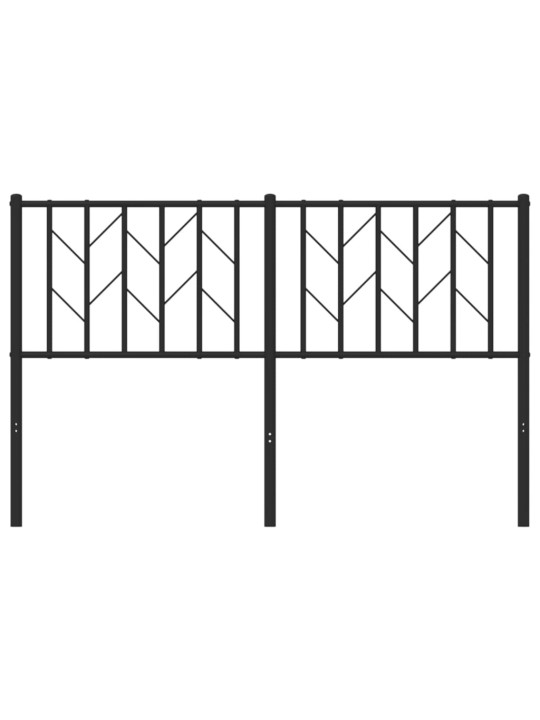 Kovové čelo postele černé 135 cm