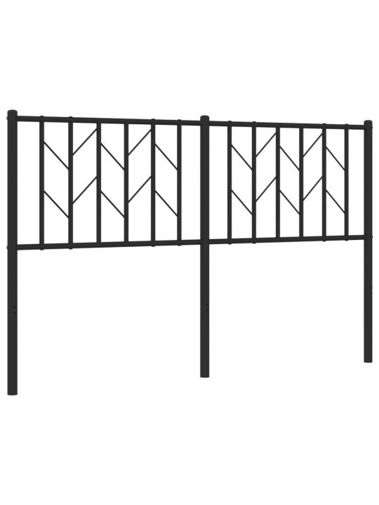 Kovové čelo postele černé 140 cm