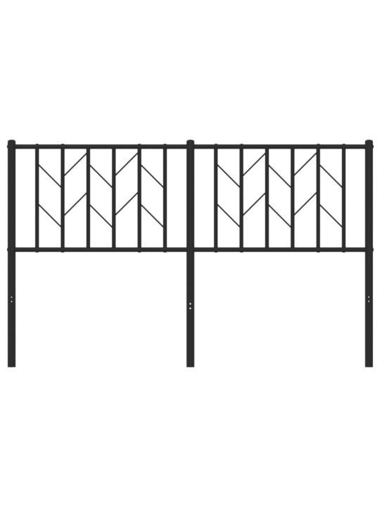 Kovové čelo postele černé 140 cm