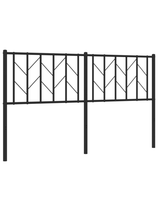 Kovové čelo postele černé 150 cm