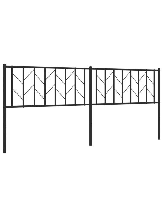 Kovové čelo postele černé 200 cm