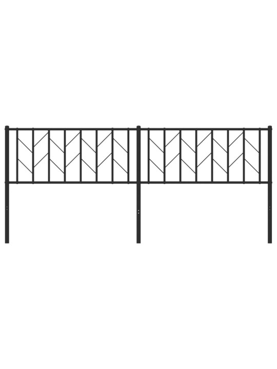 Kovové čelo postele černé 200 cm
