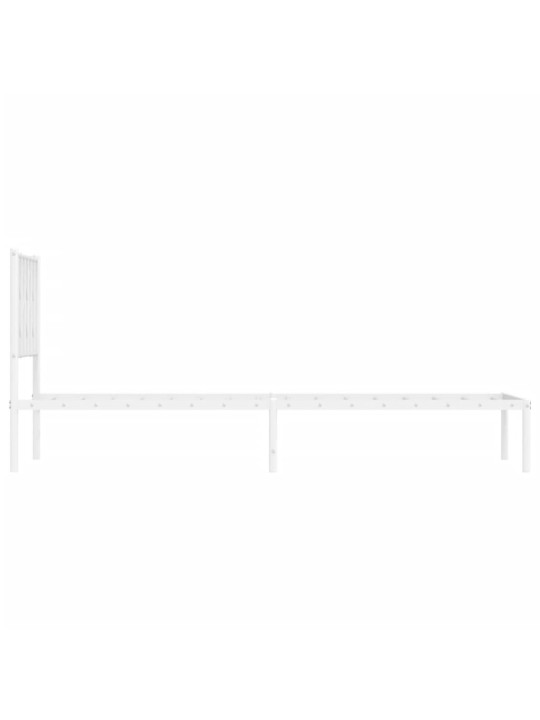 Kovový rám postele s čelem bílý 80 x 200 cm