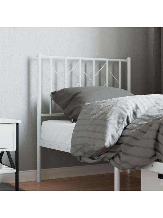 Kovové čelo postele bílé 75 cm