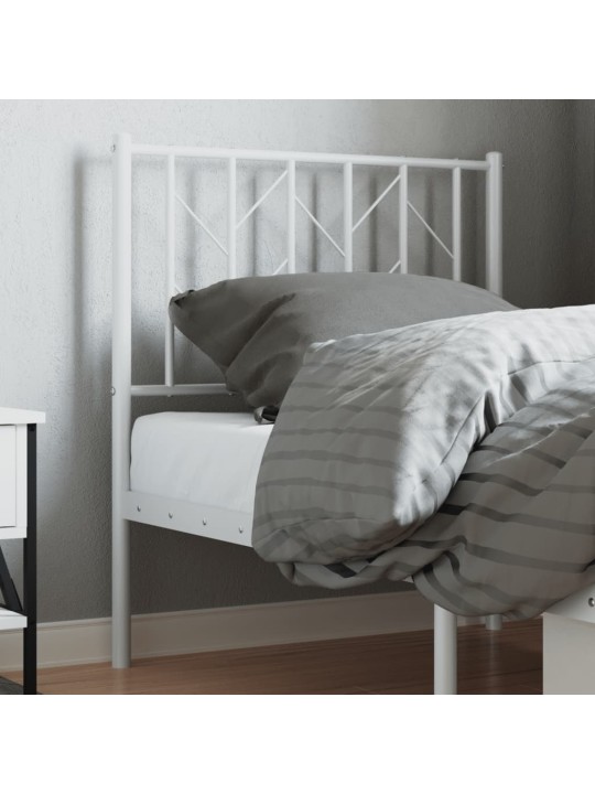 Kovové čelo postele bílé 75 cm