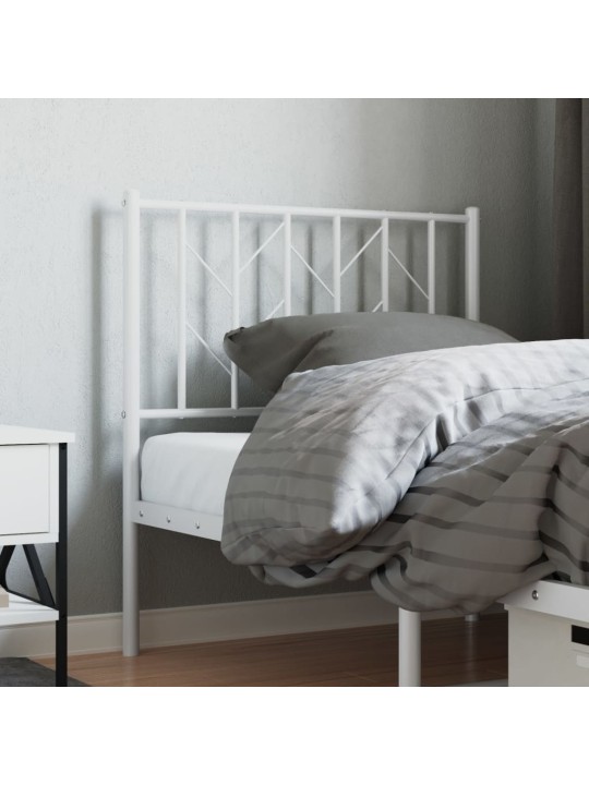 Kovové čelo postele bílé 80 cm