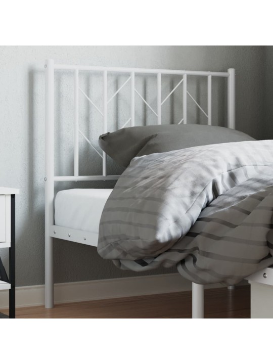 Kovové čelo postele bílé 80 cm