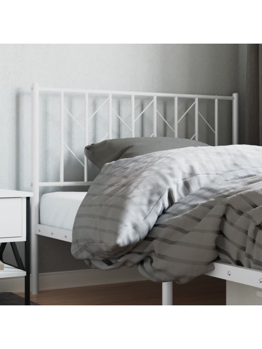 Kovové čelo postele bílé 107 cm