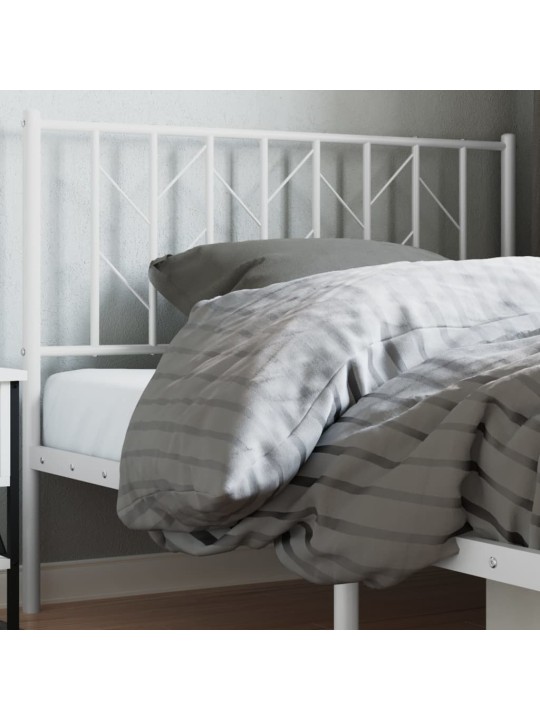 Kovové čelo postele bílé 107 cm