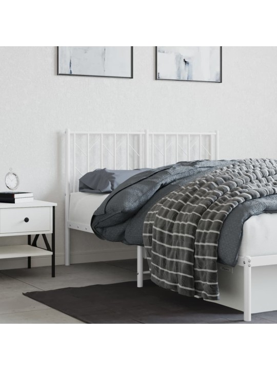 Kovové čelo postele bílé 120 cm