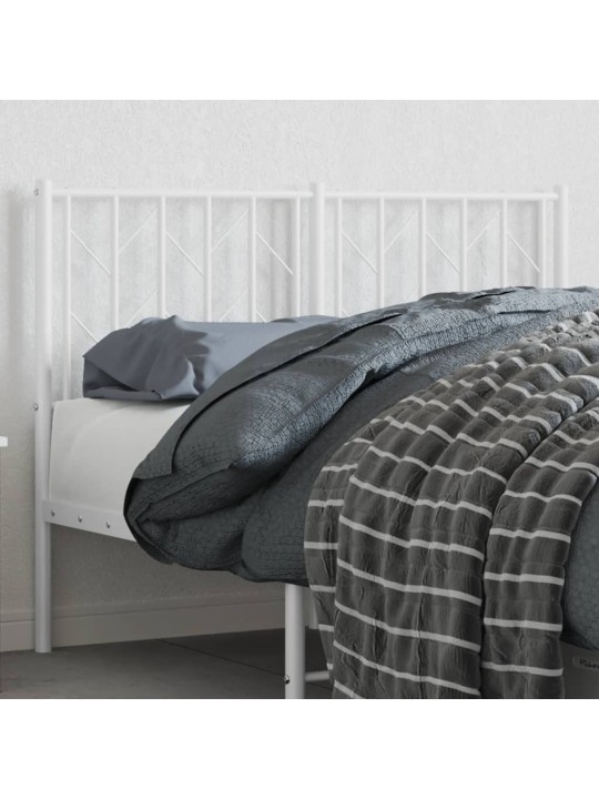Kovové čelo postele bílé 120 cm