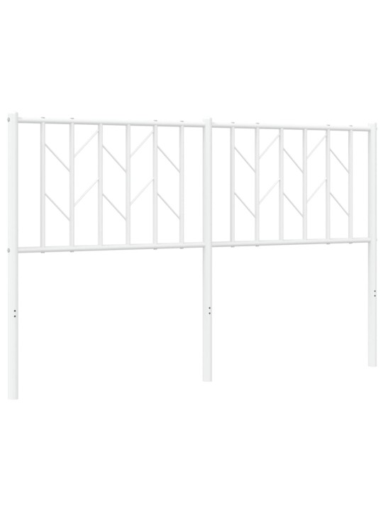 Kovové čelo postele bílé 140 cm