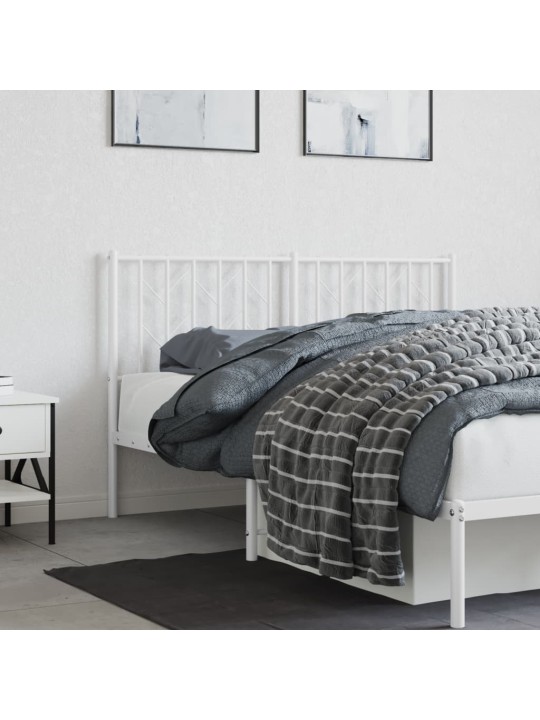 Kovové čelo postele bílé 140 cm