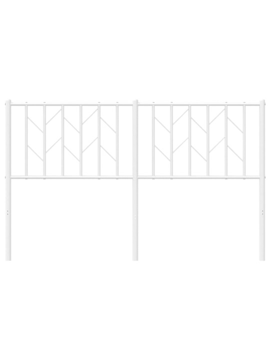 Kovové čelo postele bílé 140 cm