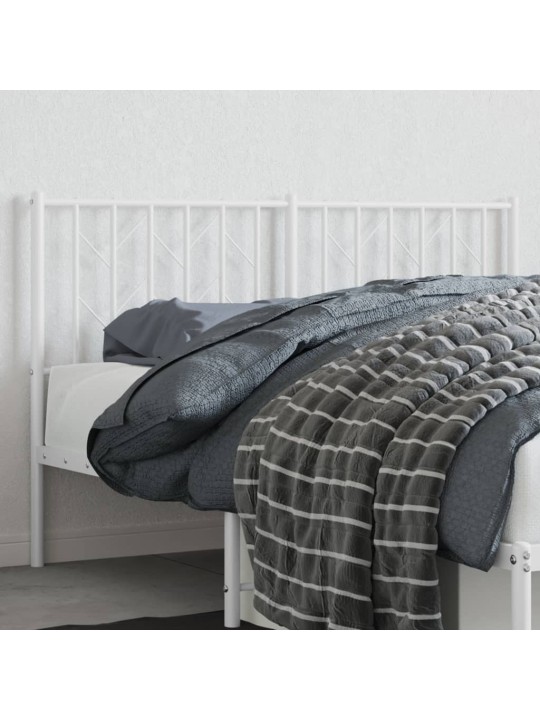 Kovové čelo postele bílé 140 cm