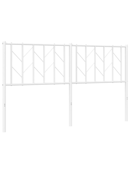 Kovové čelo postele bílé 150 cm