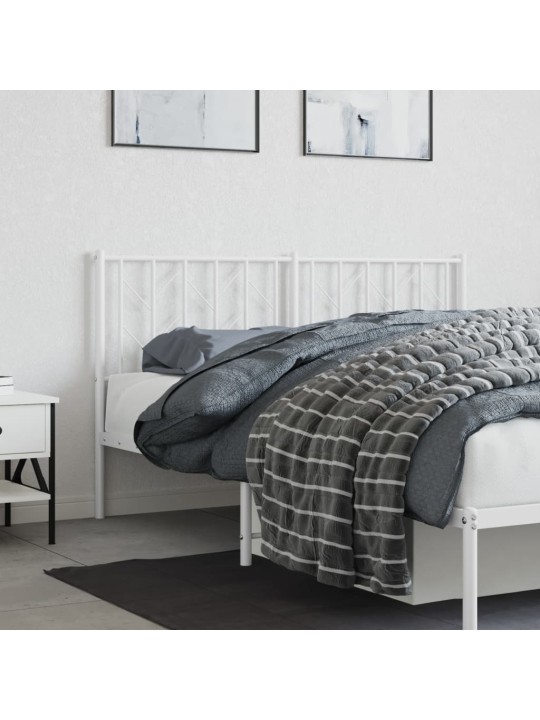 Kovové čelo postele bílé 150 cm