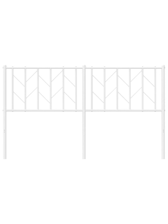 Kovové čelo postele bílé 150 cm