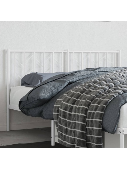 Kovové čelo postele bílé 150 cm
