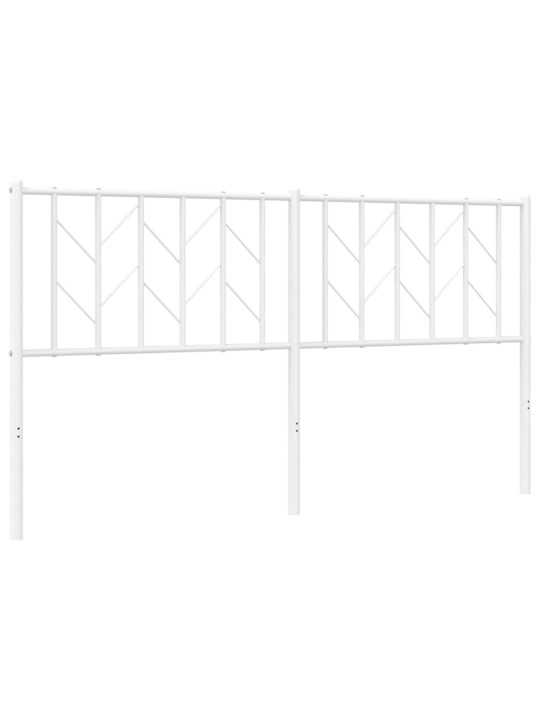 Kovové čelo postele bílé 160 cm