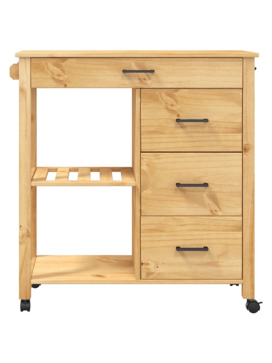 Kuchyňský vozík MONZA 84 x 40 x 90 cm masivní borové dřevo