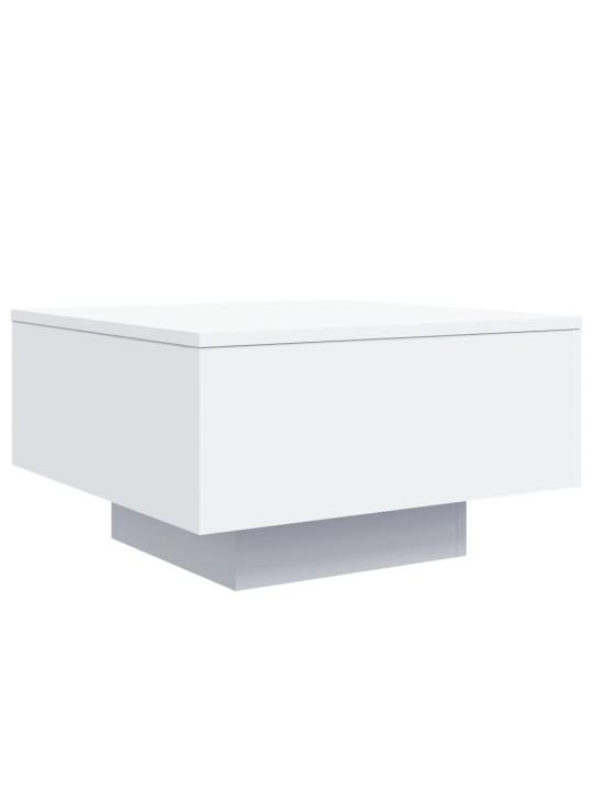 Konferenční stolek s LED osvětlením bílý 55 x 55 x 31 cm