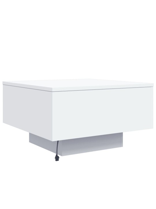 Konferenční stolek s LED osvětlením bílý 55 x 55 x 31 cm