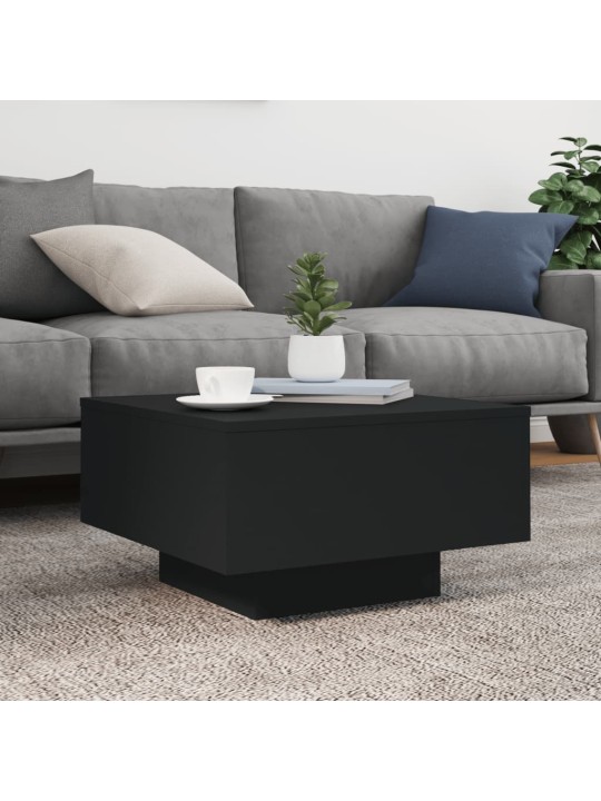 Konferenční stolek s LED osvětlením černý 55 x 55 x 31 cm