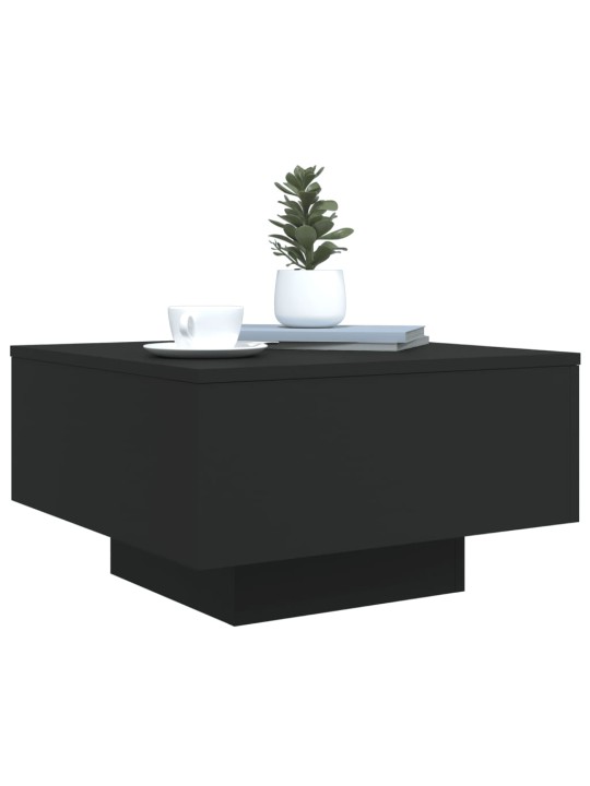Konferenční stolek s LED osvětlením černý 55 x 55 x 31 cm