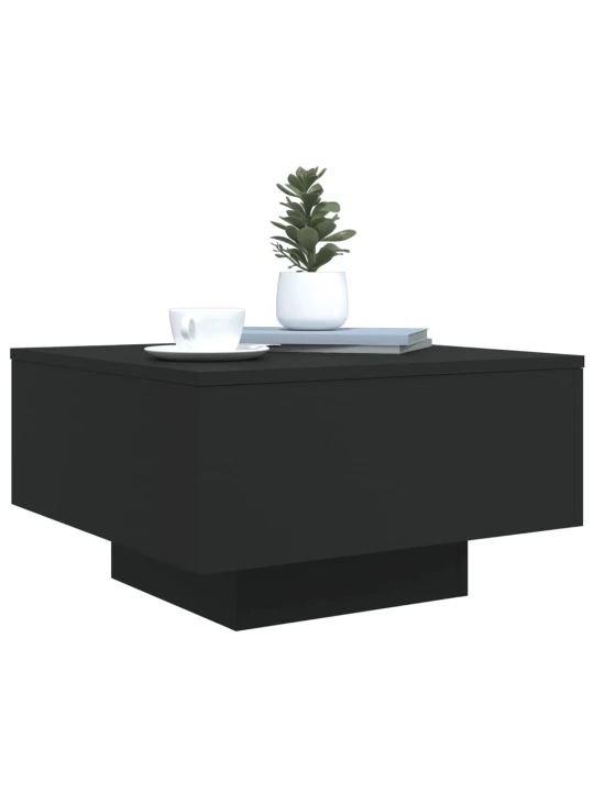 Konferenční stolek s LED osvětlením černý 55 x 55 x 31 cm